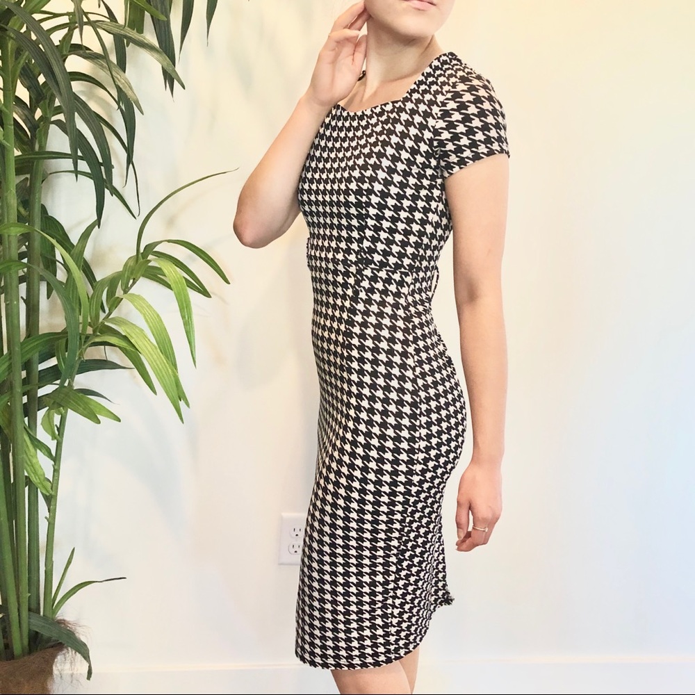 Black and White Checkered Vintage-Style Dress